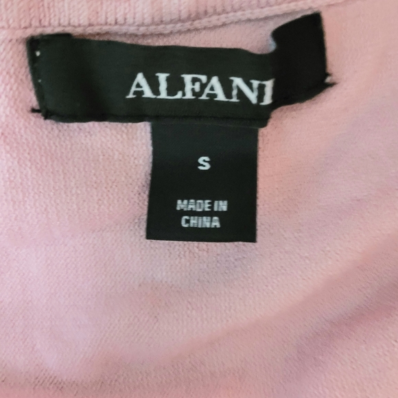 Alfani Women Pink Turtle-Neck Button Long-Sleeve Oversize Poncho Sweater Size S - Picture 8 of 9